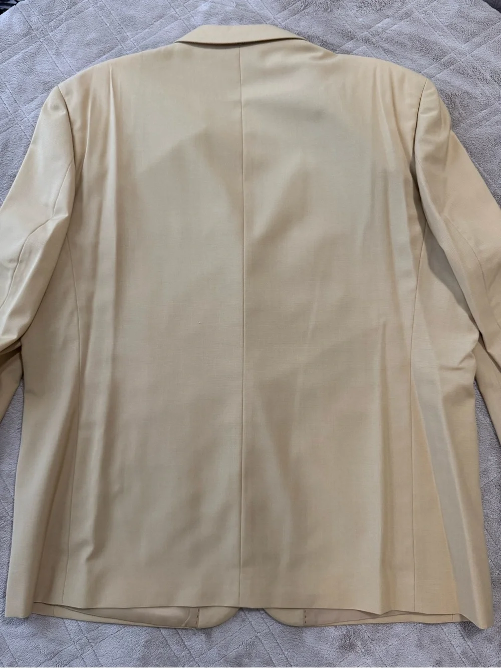 Men's Cream-Tan Single-Breasted Blazer - Classic Tailored Sport Coat
